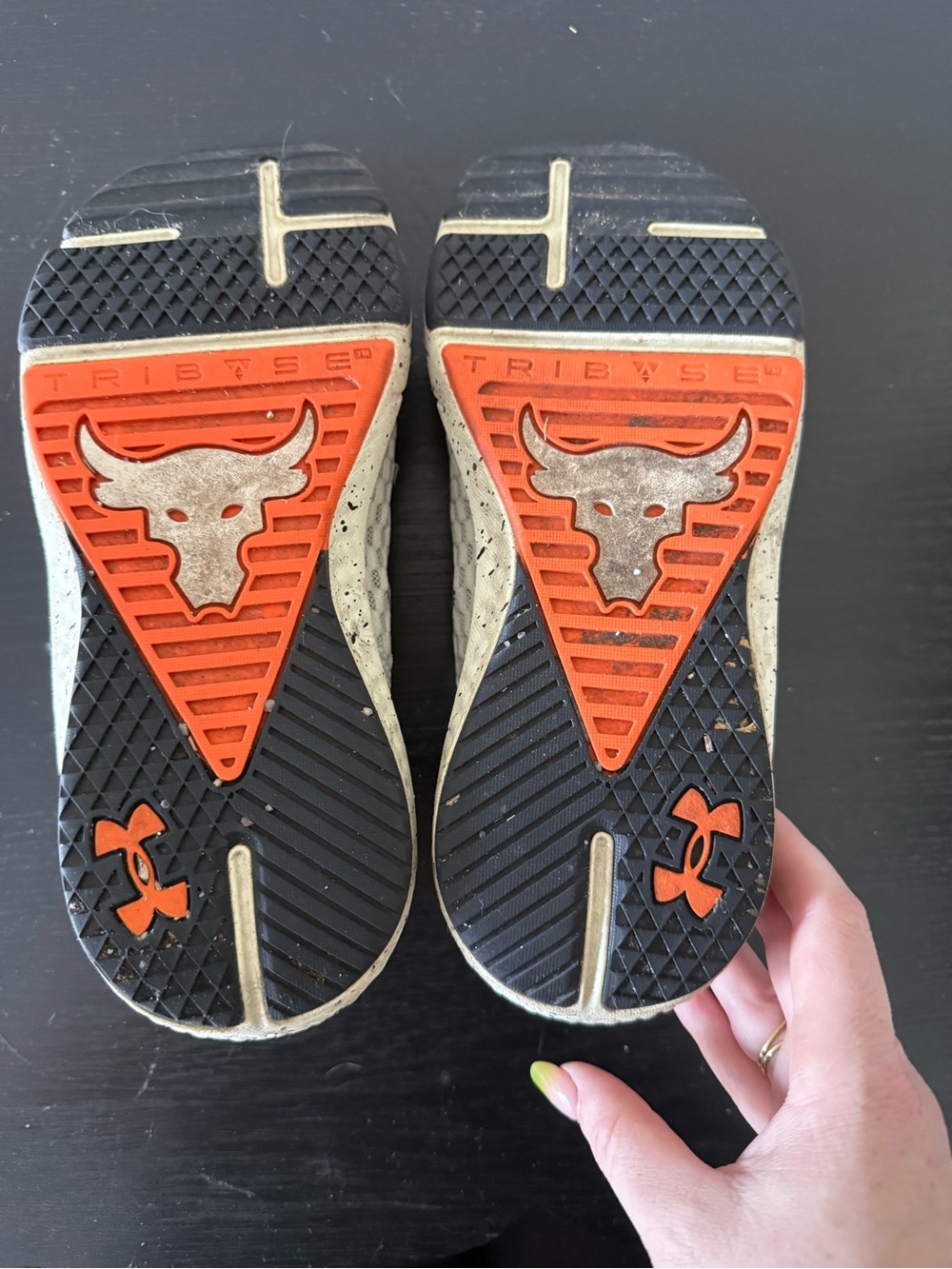 Under Armour Cream Athletic Sneakers with Black and Orange Details - Picture 7 of 7